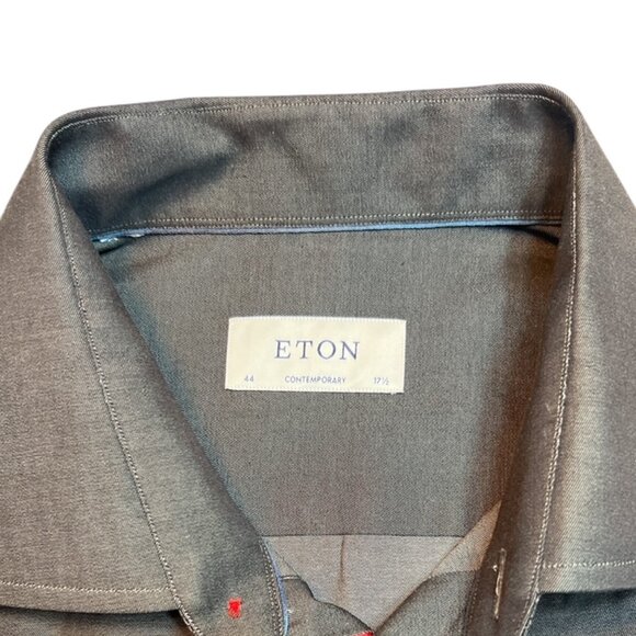 Eton Men's Dress Shirt - Mid Grey Colour - Picture 2 of 3